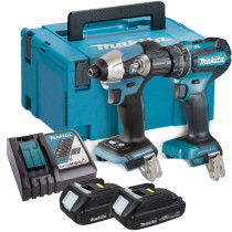 Bộ combo máy khoan + máy vặn vít dùng pin 18V Makita DLX2423AJ Bộ combo máy khoan + máy vặn vít dùng pin 18V Makita DLX2423AJ